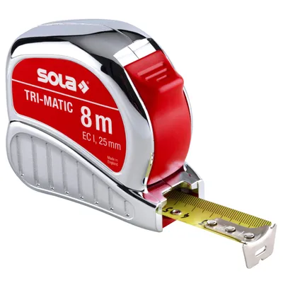 Immagine prodotto di SOLA metro tascabile TRI-MATIC L.8m L.25mm mm/cm EG I Ku.stop - 50023401