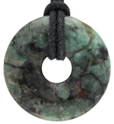Produktbild von Smaragd Donut 30 mm Anhänger Kette Edelstein Heilstein Damen Herren