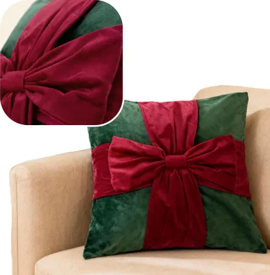 Zdjęcie produktu dla S Poszewka 45*45 Christmas Bow Zielona