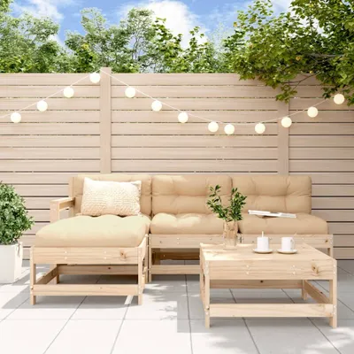 Produktbild von "2026 Promotion" 5-tlg. Garten-Lounge-Set - Sitzgruppe - Massivholz Kiefer - Gartenmöbelset CC9824