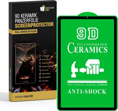 Produktbild von 1x 9D Keramik für Samsung Galaxy Tab S6 Lite FULL-COVER Panzerfolie Displayschutz Panzerschutz Schutzfolie Displayfolie Folie ANTI-SHOK ANTI-BRUCH-ANTI-STOß