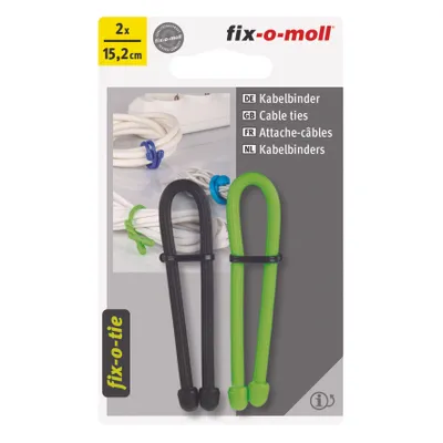 Produktbild von Kabelbinder lösbar fix-o-moll 152mm schwarz hellgrün
