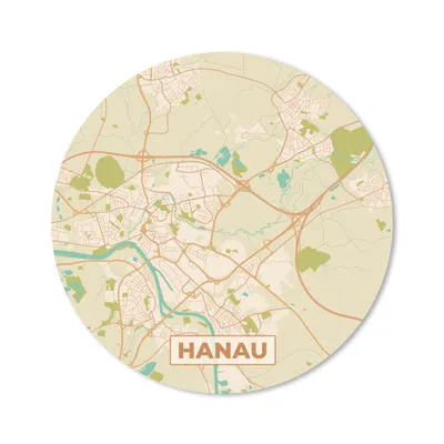 Produktbild von MuchoWow® Mauspad Mousepad Hanau - Karte - Vintage - Stadtplan 50x50 cm - Mousepads - Maus Mat - Pad - Mausunterlage - Vinyl