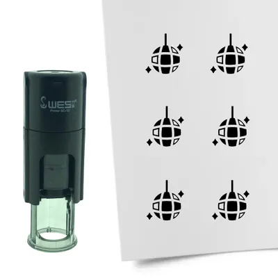 Produktbild von CombiCraft Selbstfärbender Stempel 'Discokugel' in der Farbe Schwarz, Ø10mm