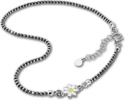 Produktbild von SilberDream Damen-Fußkette 27cm 925er Echt Silber geschwärzt Blume SDF2254K