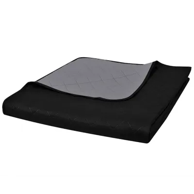 Zdjęcie produktu dla VIDAXL BEDSPREAD DOUBLE SEITE 220X240 CM Schwarz grau