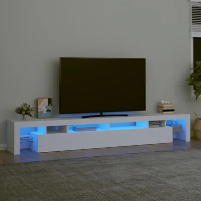 Zdjęcie produktu dla Szafka pod telewizor Living Store z oświetleniem LED biała 260x36,5x40 cm