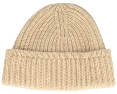 Immagine prodotto di Berretto da donna lavorato a maglia, in cashmere puro, color beige, taglia unica
