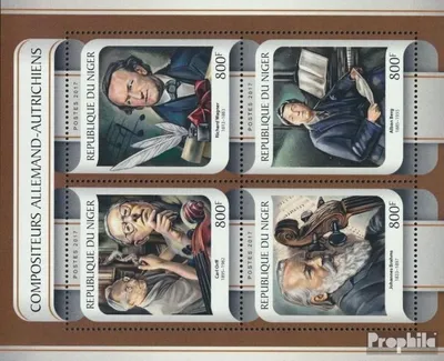 Produktbild von Briefmarken Niger 2017 Mi 4905-4908 Kleinbogen (kompl. Ausg.) postfrisch Deutsch-österreichische Komponisten