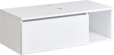 Obrázok produktu pre BELIANI Nástenná kúpeľňová skrinka biela MDP 80 x 40 cm s drážkovaným čelom a 2 policami s vopred pripravenými otvormi moderný štýl kúpeľňa