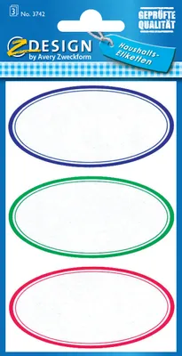 Immagine prodotto di Avery Zweckform® 3742 Z-Design 3742, etichette per marmellata, cornici ovali, 3 fogli/12 etichette