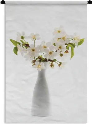 Produktbild von MuchoWow® Wandteppich Wandbehang Stilleben - Vase - Blumen 90x135 cm Tapisserie Dekoration Wandtuch - Baumwolle - Wandskulptur