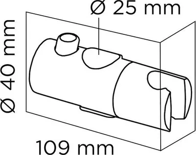 Produktbild von Duschstangen-Glijmechanismus 25 mm Chroom für Handdouche