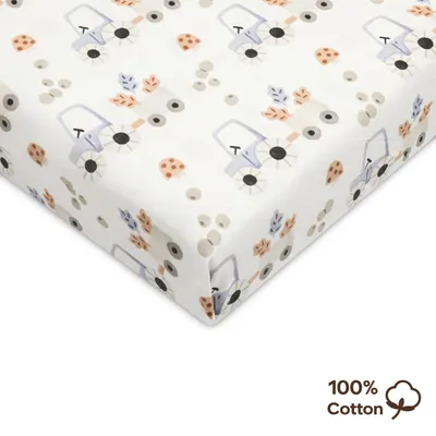 Imagen del producto de 2 sábanas para cuna, 100% algodón, 60 x 80 cm, transpirables, ideales para la cuna