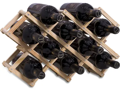 Weinregal aus Holz, stapelbar, 10 Flaschen, 45x12,5x31 cm