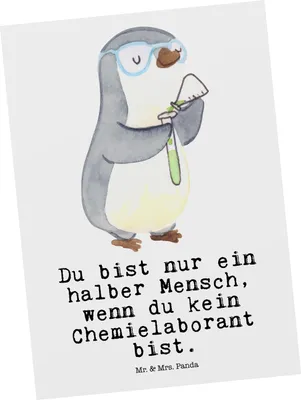 Produktbild von Mr. & Mrs. Panda Postkarte Chemielaborant Herz - Weiß - Geschenk, Fotokarte, Postkarten, Labor, Spruch, Ansichtskarten, Studium, Beruf, Grußkarte, Ansichtskarte, Witzig