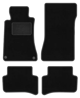 Image de Tapis de sol en moquette pour Mercedes Classe C W203 2000-2008 (berline/break) – jeu de 4 pièces, noirs, sur mesure – Wielganizator LUX