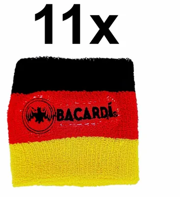 Produktbild von Deutschland Fussball EM WM 11x Bacardi Kapitänsband Armband Schweißband in schwarz,rot,gold Nationalmannschaft