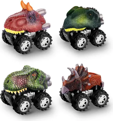 Produktbild von Dmazing Dinosaurier-Autos mit Rückziehfunktion für Kinder