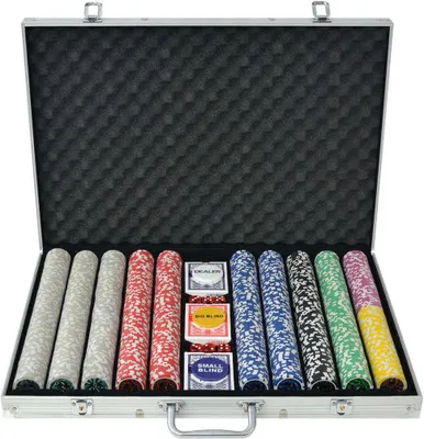 Produktbild von Poker Set mit 1.000 Laserchips Aluminium
