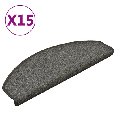 Obrázek produktu pro vidaXL Podložky na schůdky 15 ks 65x24x4 cm Tmavě šedé půlkruhové velké