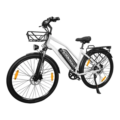 Produktbild von Lookroad L28 MINI 28‘’ E-Bike 250W 25km/h, 36V 18Ah Akku, Shimano 7-Gang, mechanische Scheibenbremsen, IP54, LCD-Display, Korb & Gepäckträger, Grau