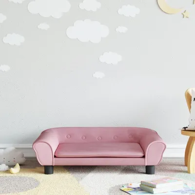 Image de Canapé enfant style élégant rose 70x45x26 cm velours - Canapés enfant Hommie6319420 1parcel