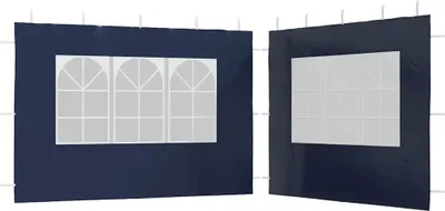Produktbild von vidaXL Partyzelt-Seitenwände 2 Stück mit Fenster PE Blau