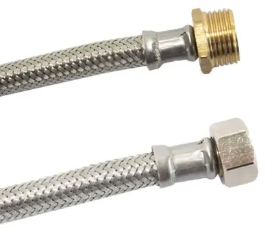Zdjęcie produktu dla DN8 DVGW wąż zbrojony w oplocie ze stali nierdzewnej 1/2" AG x 1/2" ÜM 500 mm