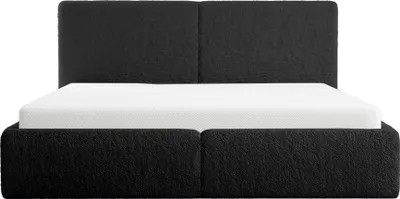Produktbild von FEDVE Polsterbett Riberia Slim aus Bouclé-Stoff 200x200 cm, Schwarz
