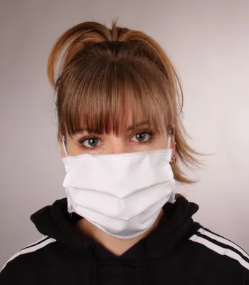 Produktbild von Gesichtsmaske - waschbare Mund- und Nasenabdeckung - weiss - Textilmaske Maske