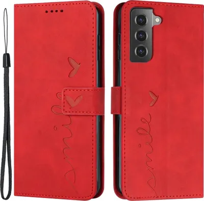 Produktbild von Samsung Galaxy S21 Hülle - Coverup Smile Klapphülle - Rot