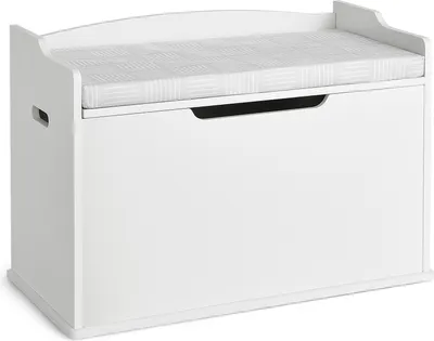Immagine prodotto di COSTWAY Scatola per giocattoli 2 in 1 con coperchio, cuscino e maniglie per il trasporto, mobile per giocattoli, contenitore per giocattoli 74x39x52cm legno bianco