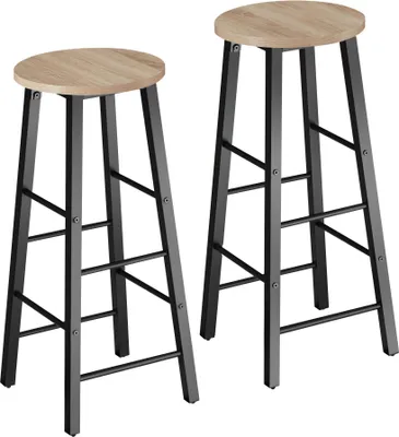 Two bar stools are shown against a white background.