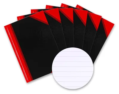 Produktbild von Bantex Notizbuch A5 liniert, Hardcover, 192 Seiten, schwarz, 6er-Pack