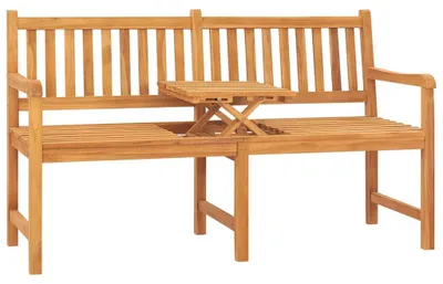 Produktbild von vidaXL Gartenbank 3-Sitzer mit Tisch 150 cm Massivholz Teak