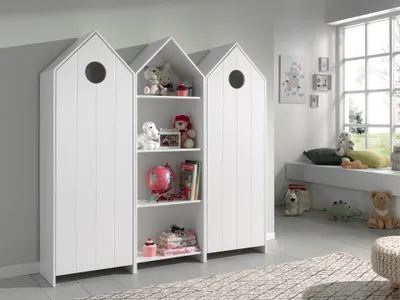 Produktbild von CASAMI Set 3-tlg. best. aus: Schrank 1-trg. mit Front in Weiß, Regalschrank, Schrank 1-trg. mit Front in Weiß