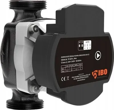Immagine prodotto di IBO | Pompa Di Circolazione AMG 25-80/130 PWM - Nera - Energoefficiente - 8 Modalita Di Lavoro
