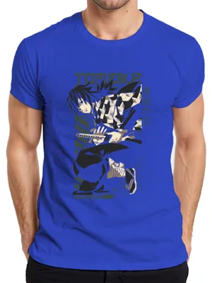 Obrázek produktu pro Giyu Tomioka Kimetsu no Yaiba Demon Slayer Anime Gift Pánské tričko, modrá, S