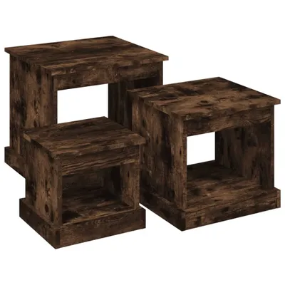 Immagine prodotto di vidaXL Set di tavoli 3 pz. Materiale in legno di quercia affumicata