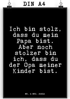 Produktbild von Mr. & Mrs. Panda Bild Ich bin stolz, dass... DIN A4 - Schwarz - Geschenk, Wandbild, Sprüche, Großvater, Enkel Geburt, drucke, wanddeko, schöner Spruch, Kunstdruck, Opa