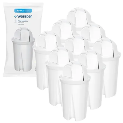 Obrázok produktu pre 9x filtračná vložka Wessper AquaClassic pre kanvice Brita, náhrada za filtre Classic