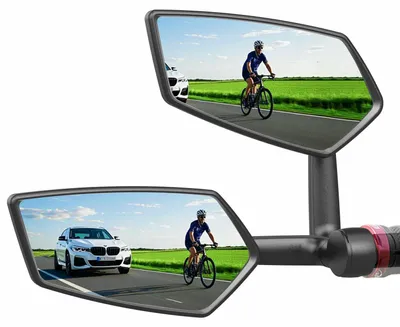 Immagine prodotto di Specchietto per bicicletta, adatto per manubrio, con vetro temperato. Rotazione a 360°. Resistente alla rottura e antivibrazione. Adatto per e-bike (lato sinistro)