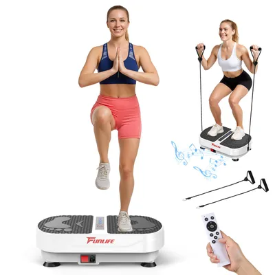 Productafbeelding van FunLife V8 Trillingsplatform – 180 intensiteitsniveaus, 5 programma's, Bluetooth-luidspreker, weerstandsbanden, geruisloos, training voor het hele lichaam, geschikt tot 120 kg
