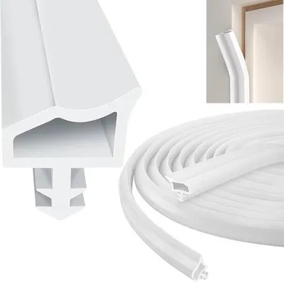 Produktbild von Famanu Türdichtungsprofil 10m für Schallschutz - Türdichtung Weiß - Zugluftstopper und Türdichtungen - für Feuchtigkeitsschutz - Schallschutz und