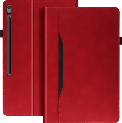 Produktbild von Avizar, Hülle Tab S10 FE+ Portemonnaie mit Videoständer, Rot