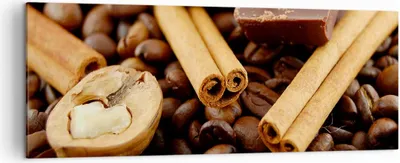 Produktbild von Bild auf Leinwand - Leinwandbild - Gerösteter Kaffee Aroma Schokolade - 140x50cm - Wand Bild - Wanddeko - Leinwanddruck - Bilder - Kunstdruck - Leinwand bilder - Wandkunst - AB140x50-0394