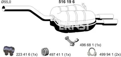 Produktbild von ERNST 156196 Endschalldämpfer für VW Passat Variant (3C5) Auspuff