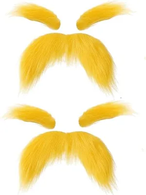 Produktbild von 2 Sets Falscher Schnurrbart - Klebe-Schnurrbart & Augenbrauen - Für Cosplay, Kostümparty, Karneval & Halloween - Lustiges Kostümzubehör