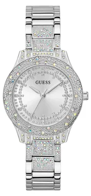 Produktbild von Guess Damen-Uhr Shooting Star Silber 36mm mit Zirkonia & Edelstahlarmband & 1 ba